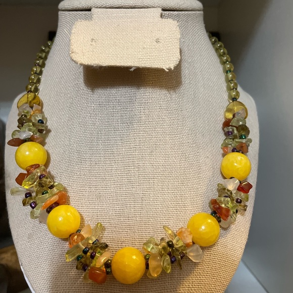 Vintage Natural Baltic  Amber Old Brazilian Tourmaline  Handmade Necklace - Picture 3 of 6